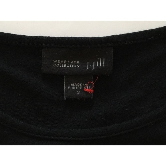 J.Jill wearever collection top Sz S Black 3/4 Sleeve with Floral Cross over Hem - Picture 7 of 8